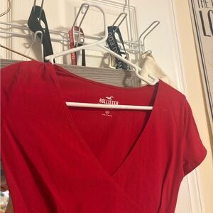 Hollister Women's Bold Red Wrap Top